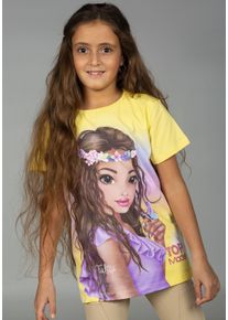 TOPMODEL Mädchen Kurzarmshirt "TOPModel", gelb, Basic, Gr. 128, Jersey, Obermaterial: 100% Baumwolle, Shirts, mit tollem Top Model Frontmotiv