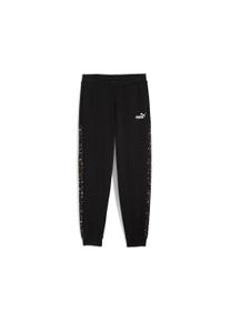 Puma Kinder Trainingshose "ESS GRAPHIC ANIMAL HIGH-WAIST SWEATPANTS FL G", schwarz, sportlich, Gr. 176, animal-print, Fleece, Obermaterial: 68%