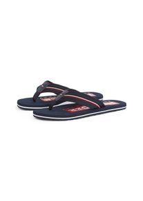 Tommy Hilfiger Herren Zehentrenner "CORPORATE HILFIGER BEACH SANDAL", Gr. 39, blau, Textil, casual, Schuhe, Sommerschuh, Flats, Bequemschuh mit