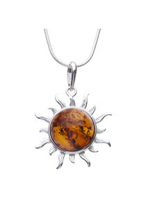 OSTSEE-SCHMUCK Damen Kette mit Anhänger "OSTSEE-SCHMUCK Kette mit Anhänger Sonne 30 mm", 42cm, Silber 925 (Sterlingsilber), L: 42cm, silber, Silber