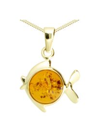 OSTSEE-SCHMUCK Damen Kette mit Anhänger "OSTSEE-SCHMUCK Kette mit Anhänger Fisch Kette mit Anhänger Fisch", 42cm, Gelbgold 333, L: 42cm, gold,