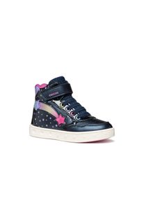 Geox Kinder Sneaker "J SKYLIN GIRL Blinkschuh", Gr. 27, bunt, Synthetik, Textil, kontrastfarbene Details, casual, Schuhe, Schnürboots, Blinkschuh mit