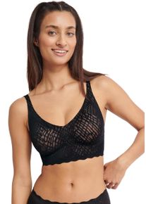 Sloggi Damen Bustier "ZERO Feel Bliss Bralette", Gr. XXL, schwarz, Spitze, Obermaterial: 76% Polyamid, 24% Elasthan, modisch, BHs, Nahtlos,