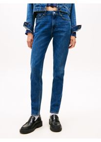 Tommy Jeans Damen Straight-Jeans "LUCY MR SLIM BI0152", blau, casual, Gr. 33, unifarben, Denim/Jeans, Obermaterial: 99% Baumwolle, 1% sonstige
