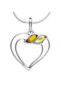 OSTSEE-SCHMUCK Damen Kette mit Anhänger "OSTSEE-SCHMUCK Kette mit Anhänger Herz Kette mit Anhänger Herz", 42cm, Silber 925 (Sterlingsilber), L: 42cm,