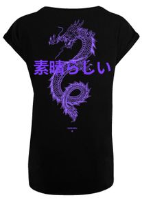 F4NT4STIC Damen T-Shirt "PLUS SIZE Dragon Drache Japan", schwarz, casual, Gr. XXL, Obermaterial: 100% Baumwolle, Shirts, Print