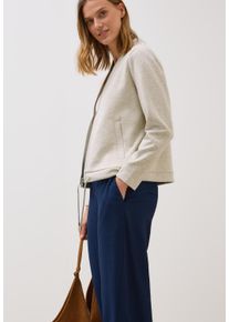 Cecil Damen Sweatjacke, beige, casual, Gr. XS, unifarben, Sweatware, Obermaterial: 55% Baumwolle, 41% Polyester, 4% Elasthan, Sweatjacken, Sweat
