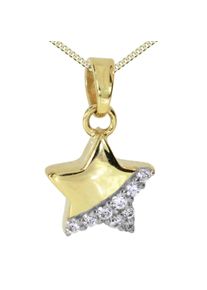 OSTSEE-SCHMUCK Damen Kette mit Anhänger "OSTSEE-SCHMUCK Kette mit Anhänger Stern Kette mit Anhänger Stern", 42cm, Gelbgold 333, L: 42cm, gold,