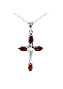 OSTSEE-SCHMUCK Damen Kette mit Anhänger "OSTSEE-SCHMUCK Kette mit Anhänger Kreuz 30 x 19 mm", 40cm, Silber 925 (Sterlingsilber), L: 40cm, silber,