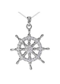 OSTSEE-SCHMUCK Damen Kette mit Anhänger "OSTSEE-SCHMUCK Kette mit Anhänger Steuerrad", 42cm, Silber 925 (Sterlingsilber), L: 42cm, silber, Silber 925