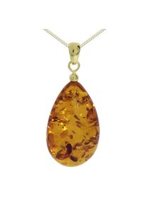 OSTSEE-SCHMUCK Damen Kette mit Anhänger "OSTSEE-SCHMUCK Kette mit Anhänger Tropfen ca. 34 mm lang", 42cm, Gelbgold 333, L: 42cm, gold, Gelbgold 333,