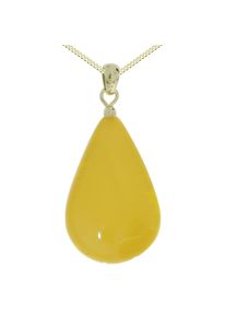 OSTSEE-SCHMUCK Damen Kette mit Anhänger "OSTSEE-SCHMUCK Kette mit Anhänger Tropfen ca. 30 mm lang", 42cm, Silber 925 (Sterlingsilber), L: 42cm, gold,