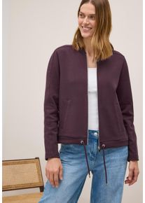 Cecil Damen Sweatjacke, rot, casual, Gr. M, unifarben, Sweatware, Obermaterial: 55% Baumwolle, 41% Polyester, 4% Elasthan, Sweatjacken, Sweat Blouson