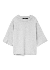 Véro Moda VERO MODA Damen Rundhalspullover "VMBOOM 2/4 O-NK OVERSIZE PULLOVE GA NOOS", grau, modisch, Gr. XS, unifarben, meliert, Strick, Obermaterial: 85%