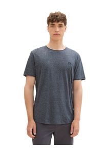Herren T-Shirt, blau, modisch, Gr. M, Tom Tailor Denim, meliert, unifarben, Jersey, Obermaterial: 50% Baumwolle, 50% Polyester, Shirts, in