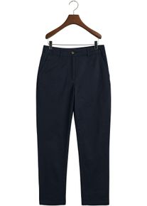 Gant Damen Chinohose "SLIM CHINOS", blau, klassisch, Gr. 34, unifarben, Web, Obermaterial: 98% Baumwolle, 2% Elasthan, Hosen, mit verkürzter Länge