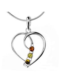 OSTSEE-SCHMUCK Damen Kette mit Anhänger "OSTSEE-SCHMUCK Kette mit Anhänger Herz Kette mit Anhänger Herz", 42cm, Silber 925 (Sterlingsilber), L: 42cm,