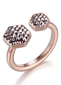 Kingka Damen Fingerring "GLAMOUR Brillo, SR6222RMS1,2,3,4", 52, Edelstahl, 2,1mm, rosa, Edelstahl, Fingerringe, mit Markasit, Zirkonia (synth.)