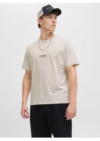 Jack & Jones JACK & JONES Herren T-Shirt "JJESOHO TEE SS CREW NECK NOOS", gelb, modisch, Gr. XXL, bedruckt, Single Jersey, Obermaterial: 100% Baumwolle, Shirts