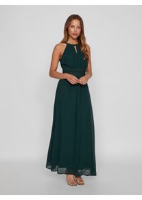 Vila Damen Maxikleid "VIMILINA HALTERNECK MAXI DRESS - NOOS", grün, modisch, Gr. 40, unifarben, Web, Obermaterial: 100% Polyester, Kleider