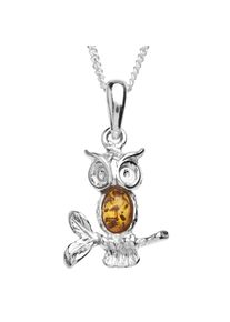 OSTSEE-SCHMUCK Damen Kette mit Anhänger "OSTSEE-SCHMUCK Kette mit Anhänger Eule Kette mit Anhänger Eule", 42cm, Silber 925 (Sterlingsilber), L: 42cm,