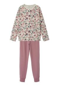 name it Kinder Pyjama "NKFNIGHTSET NOSTALGIA FLOWER NOOS", Gr. 98, rosa, Jersey, Obermaterial: 95% Baumwolle, 5% Elasthan, bedruckt, casual,
