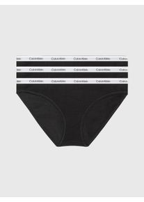 Damen Bikinislip "3 PACK BIKINI (LOW-RISE)", Calvin Klein Underwear, Gr. L, schwarz, Jersey, Obermaterial: 90% Baumwolle, 10% Elasthan, unifarben,