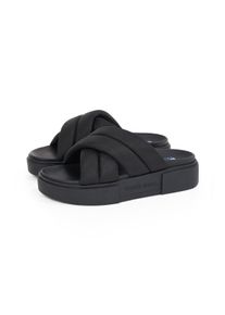 Tommy Jeans Damen Pantolette "TJW FLATFORM SANDAL", Gr. 42, schwarz, Textil, modisch, Schuhe, Plateau, Sommerschuh, Schlüpfschuh mit wattierten