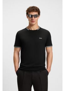 BOSS Green Herren T-Shirt "Taul", schwarz, casual, Gr. XXL, Single Jersey, Obermaterial: 92% Baumwolle, 8% Elasthan, Shirts, mit kontrastfarbenen
