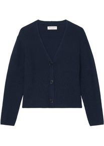 Marc O'Polo MARC O'POLO Damen Strickjacke, blau, casual, Gr. L, unifarben, Strick, Obermaterial: 100% Baumwolle, Strickjacken, in kurzer, gerader Form