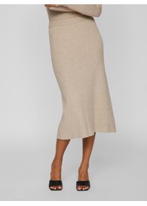 Vila Damen Strickrock "VICOMFY A-LINE KNIT SKIRT- NOOS", beige, modisch, Gr. M, unifarben, Strick, Obermaterial: 51% Viskose, 27% Polyester, 22%