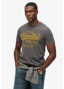 Superdry Herren Rundhalsshirt "VL CLASSIC TEE", schwarz, modisch, Gr. XL, bedruckt, Single Jersey, Obermaterial: 100% Baumwolle, Shirts