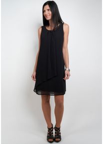 Seidel Moden Damen Sommerkleid, schwarz, feminin, Gr. 36, unifarben, Stoff, Obermaterial: 100% Polyester, Kleider, in doppellagiger Optik, MADE IN