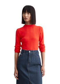 Marc O'Polo Damen Langarmshirt "aus Ripp-Jersey", rot, Gr. XL, MARC O'POLO DENIM, unifarben, Obermaterial: 95% Baumwolle, 5% Elasthan, Shirts
