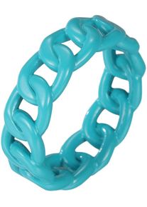 Firetti Damen Fingerring "Schmuck Geschenk Edelstahl Ring Damenring Herrenring Panzerkette Color", 56, Edelstahl, 6,7mm, blau, Edelstahl, Fingerringe