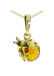 OSTSEE-SCHMUCK Damen Kette mit Anhänger "OSTSEE-SCHMUCK Kette mit Anhänger Marienkäfer", 40cm, Silber 925 (Sterlingsilber), L: 40cm, gold, Silber 925