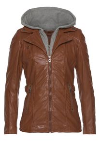 Mauritius Damen Lederjacke "Adelyn", braun, modisch, Gr. 36, unifarben, Obermaterial: 100% Schafsleder. Futter: 100% Baumwolle. Ärmelfutter: 100%