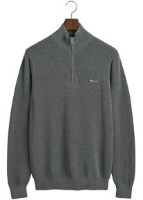 Gant Herren Troyer "COTTON PIQUE HALF ZIP", grau, casual, Gr. XXXL, meliert, Strick, Obermaterial: 100% Baumwolle, Pullover, mit Piqué-Struktur