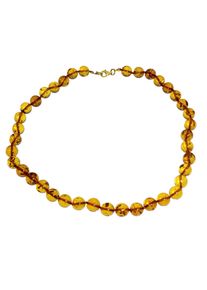 OSTSEE-SCHMUCK Damen Gliederkette "OSTSEE-SCHMUCK Kette Kugel 10 mm Kette Kugel 10 mm", 50cm, Bernstein, L: 50cm, braun, Bernstein, Halsketten