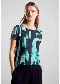Street One Damen Print-Shirt, grün, casual, Gr. 40, bedruckt, Stoff, Vorderseite: 84% Viskose, 16% Polyamid; Rückseite: 95% Viskose, 5% Elasthan,