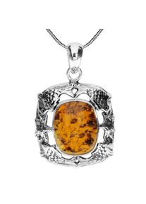 OSTSEE-SCHMUCK Damen Kette mit Anhänger "OSTSEE-SCHMUCK Kette mit Anhänger Fischland 34x21 mm", 42cm, Silber 925 (Sterlingsilber), L: 42cm, silber,