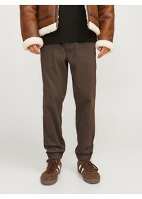 Jack & Jones JACK & JONES Herren Stoffhose "JPSTGORDON JJDAVE", braun, modisch, Gr. XS, unifarben, Web, Obermaterial: 98% Baumwolle, 2% Elasthan, Hosen, Mit