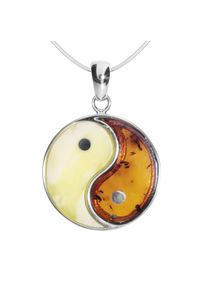 OSTSEE-SCHMUCK Damen Kette mit Anhänger "OSTSEE-SCHMUCK Kette mit Anhänger Yin & Yang", 42cm, Silber 925 (Sterlingsilber), L: 42cm, silber, Silber
