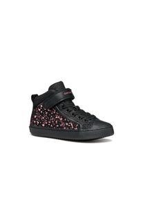 Geox Kinder Sneaker "J KALISPERA GIRL", Gr. 25, schwarz, Synthetik, Textil, Glitzer, metallic, modisch, Schuhe, Schnürboots, Glitzerschuh mit Gummizug