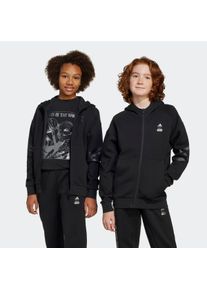 Kinder Kapuzensweatshirt "J SW MNDO TT"schwarz, iron metallic, sportlich, Gr. 176, adidas Sportswear, Obermaterial: 75% Baumwolle, 25% Polyester,