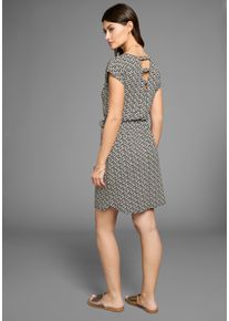Laura Scott Damen Sommerkleidbeige, schwarz, geometrisch, feminin, Gr. 36, gemustert, Jersey, Obermaterial: 95% Viskose, 5% Elasthan, Kleider, mit