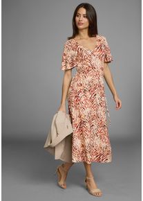 Laura Scott Damen Sommerkleidecru, orange, animal, feminin, Gr. 34, animal-print, Single Jersey, Obermaterial: 95% Viskose, 5% Elasthan, Kleider,