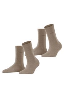Esprit Damen Socken "Uni", Gr. 35nutmeg mel, Baumwollmischung, unifarben, Socken, aus elastischem Material, atmungsaktiv