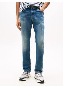 Tommy Jeans Herren Slim-fit-Jeans "RYAN SLIM STRAIGHT"denim schwarz3, casual, Gr. 38, unifarben, Denim/Jeans, Obermaterial: 99% Baumwolle, 1%
