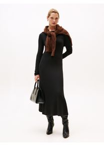Tommy Hilfiger A-Linien-Kleid »5X2 RIB FLARE MIDI DRESS LS«, in gerippter Struktur und mit ausgestellter Form